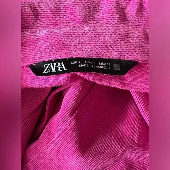 Zara Pink Cordoruy Velvet Blouse. Size L. - Picture 5 of 5
